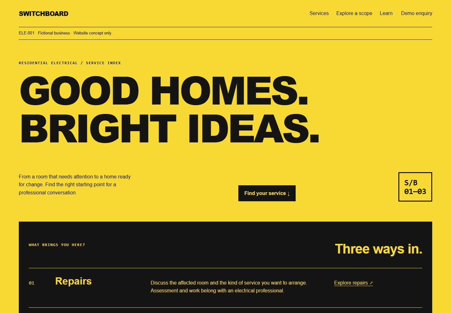 Switchboard desktop website screenshot preview