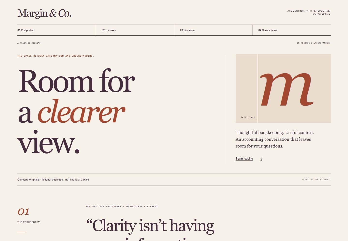 Margin & Co. desktop website screenshot preview