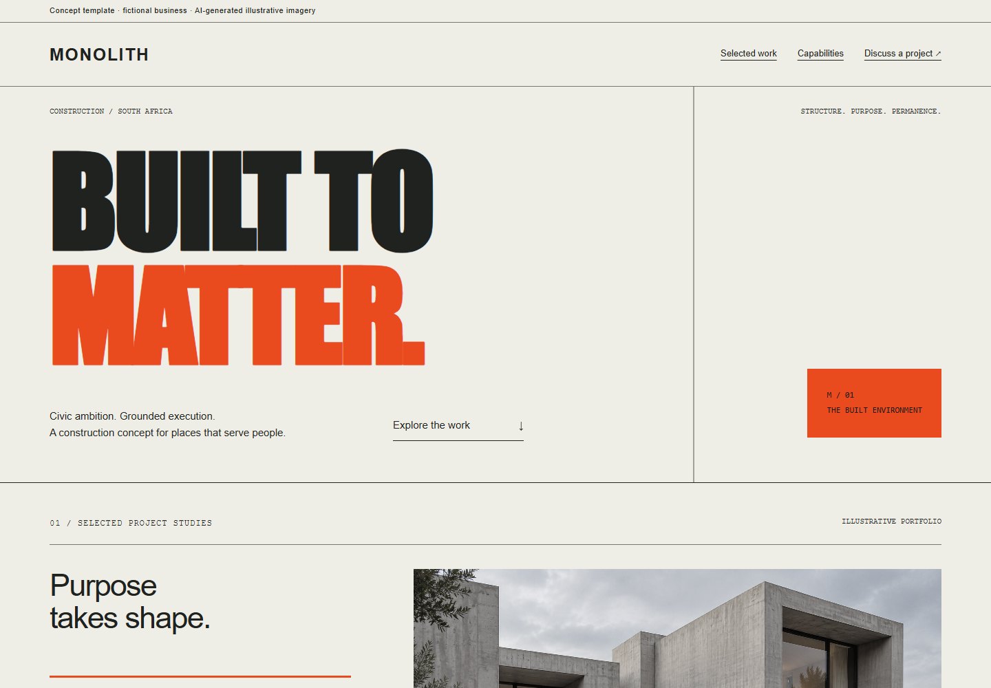 Monolith desktop website screenshot preview