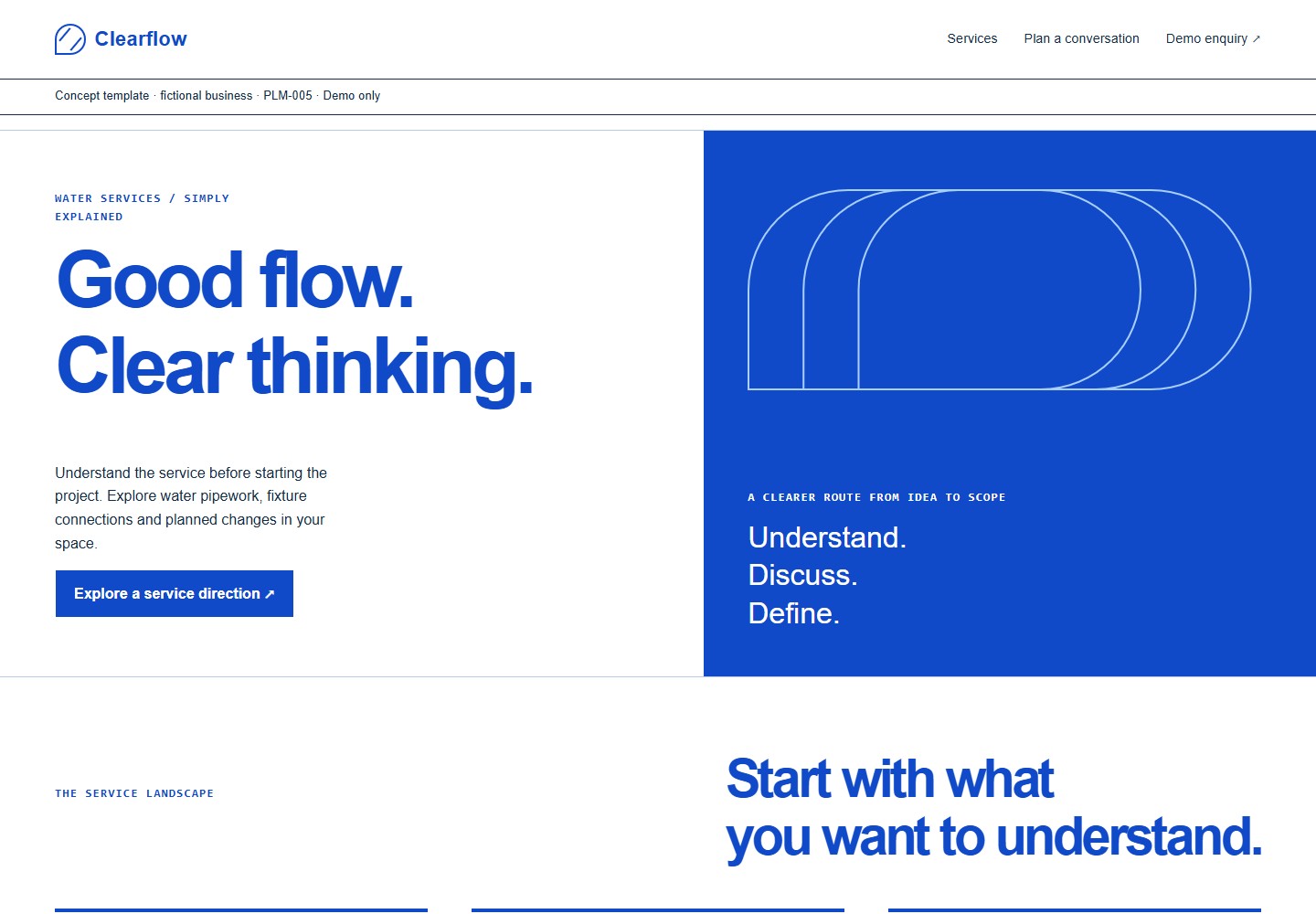 Clearflow desktop website screenshot preview