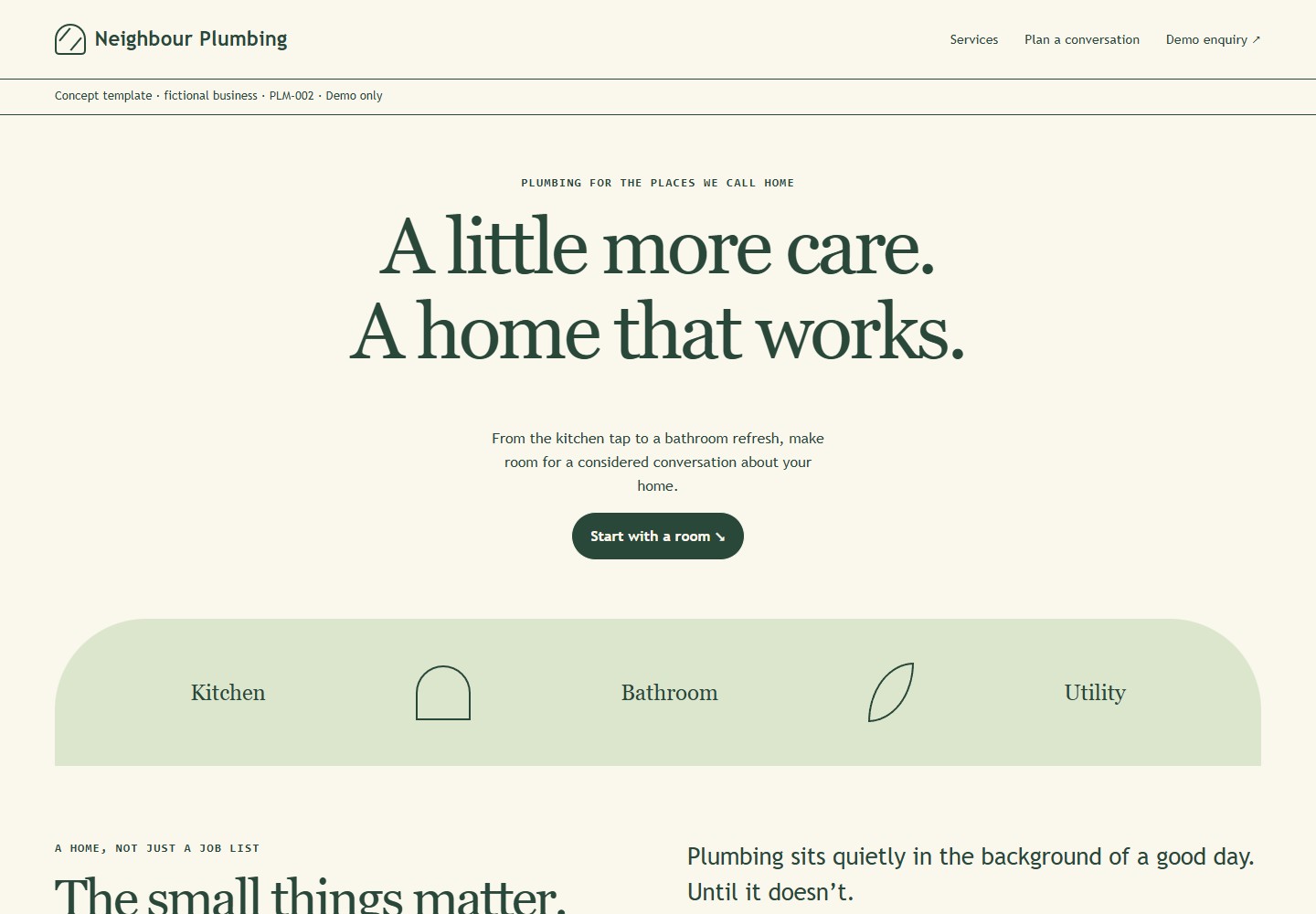 Neighbour Plumbing desktop website screenshot preview