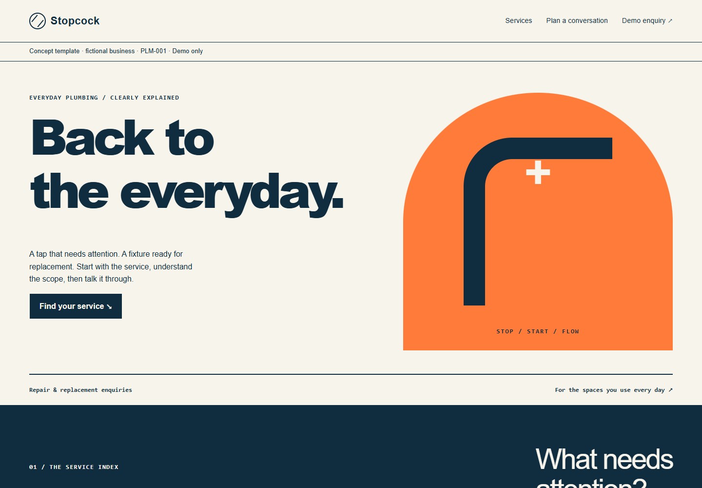 Stopcock desktop website screenshot preview